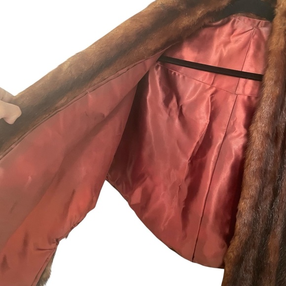 Vintage Mink Real Fur Cape Stole Bolero in Rich Brown - Picture 8 of 10